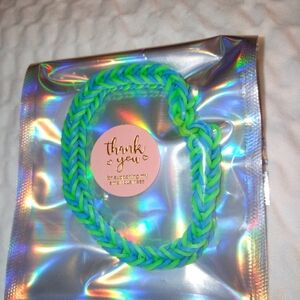 Green and Blue Rubber Band Loom Bracelet